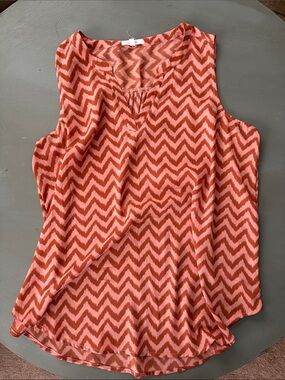 Maurices Chevron Tank Top in Coral and Peach